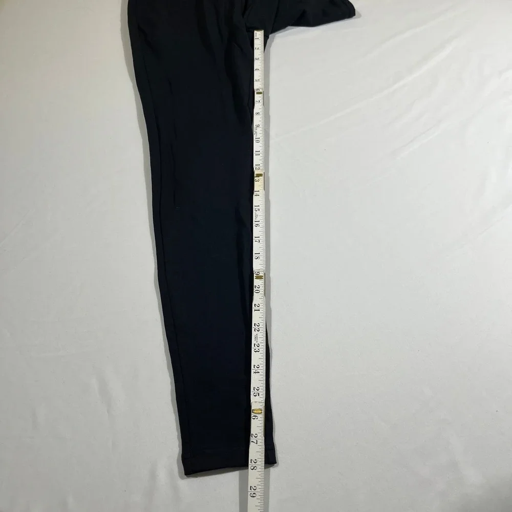 Lands' End Starfish Leggings Women S/T 6-8 Black Cotton Blend Mid Rise